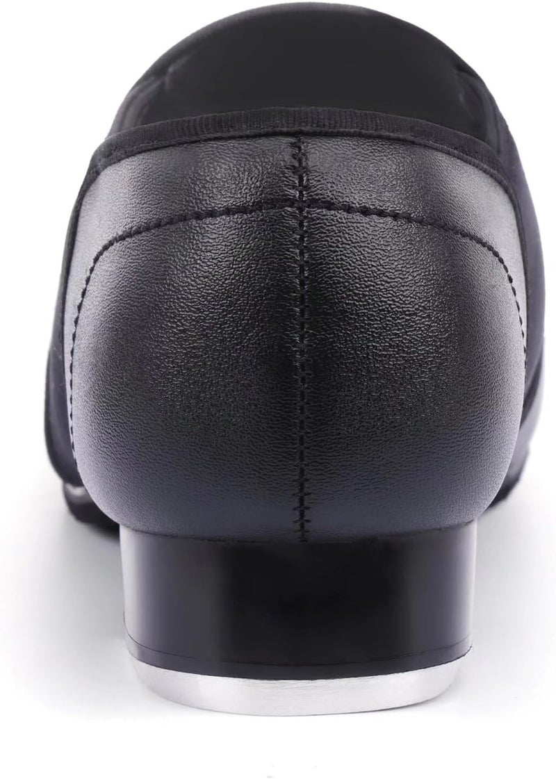 ARCLIBER Black Tap Shoes for Women and Men PU Leather Slip On Women Tap Dance Shoes - Image 2